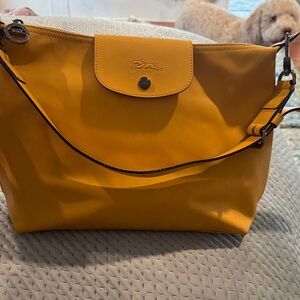 Longchamp Mustard Yellow leather Shoulder Bag